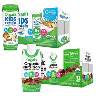 Orgain Organic Nutritional Shake Creamy Chocolate Fudge Meal Replacement 11 Ounce 12 Count Organic Kids Protein Nutritional Shake Vanilla Great for Breakfast Snacks26 Vitamins Minerals