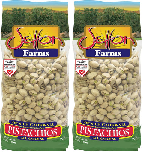 Setton Farms Premium Pistachios, Dry Roasted with Sea Salt, 3lb Bag (48 oz)