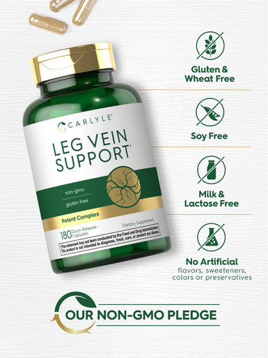 Carlyle Leg Vein Supplement | 180 Capsules | Supports Healthy Vein Function | Non-Gmo, Gluten Free