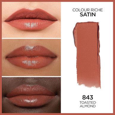 L'Oreal Paris Colour Riche Original Creamy Hydrating Satin Lipstick With Argan Oil And Vitamin E Toasted Almond 1 Count