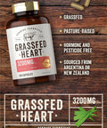 Carlyle Grass Fed Beef Heart Supplement | 3200mg | 200 Count | Desiccated Pasture Raised Bovine Capsules | Non-GMO Gluten | by Herbage Farmstead