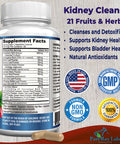 YUMMYVITE Herbal Kidney Cleanse With Cranberry Extract, Astralagus - 21 Fruits & Herbs - Detox & Cleanse Urinary Tract & Bladder Health, Kidney Support, 60 Vegan Capsules