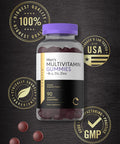 Men'S Multivitamin Gummies | 90 Count | Natural Blueberry Flavor | Vitamin C, D3 And Zinc | Vegetarian, Non-Gmo, Gluten Free Supp