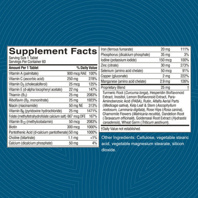 Nature'S Sunshine Multiple Vitamin And Minerals, Time Release, 60 Tablets | Provides 100% Of The Daily Value For 17 Essential Vit