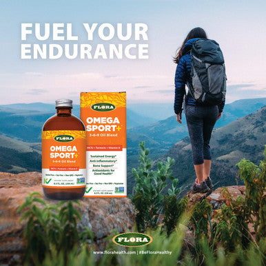 Flora Omega Sport 369 Oil Blend MCTs Turmeric Vitamin D Vegetarian Alternative to Fish Oil Supports Joint Health Antiinflammatory Soy Free Vegetarian Omega Oil 17fl. oz. Glass Bottle