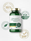 Carlyle Chlorella Tablets Organic 500 mg | 1000 Count | Vegetarian Non-GMO and Gluten