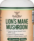 Lions Mane Mushroom Supplement Capsules Two Month Supply 120 Count Vegan Supplement Nootropics Brain Support Supplement and Immune Health Manufactured in The USA by Double Wood Supplements