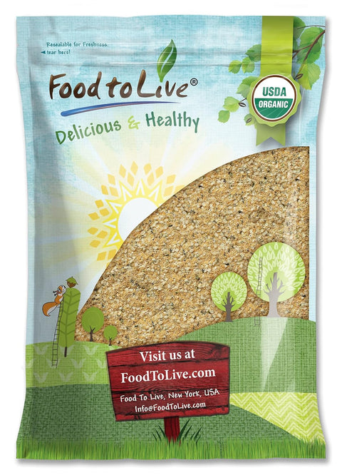 Food to Live Organic Powerful Flax and Hemp Seeds Blend, 8 Ounces Non-GMO Mix of Raw Hemp Hearts and Cold-Milled Golden Flaxseeds, Vegan, Kosher, Bulk. Rich in Omegas. Perfect for Salads and Smoothies