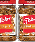 Fisher Snack Glazed Pecans Candied, 24 oz, Pack of 1 | Junior Mammoth Candied Pecans, Perfect For Gifting Or Personal Enjoyment, Crunchy, Irresistibly Sweet