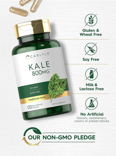 Carlyle Kale Extract 800mg | 120 Capsules | Non-GMO and Gluten