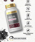 Carlyle Iron Gummies | Plus B-Complex Vitamins | 120 Count | Vegan, Non-GMO, and Gluten Free Supplement for Adults