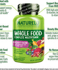 NATURELO Whole Food Multivitamin with Extra Hair, Skin and Nails Support Ãƒâ€šÃ¢â‚¬â€œ Beauty Blend with Hyaluronic Acid & Grape Seed - High Potency Biotin , Vitamin C , and Glutathione - 60 Vegan Capsules