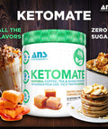 ANS Performance Ketomate Coffee Creamer With MCT Oil Powder, Delicious, Sugar Free Creamer For Coffee, Tea & Shakes, Perfect Keto Energy Powder, Milk Substitute, 20 Servings, 15oz, Salted Caramel