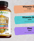 9-In-1 Immune Support Vitamin C (1000Mg), Vitamin D3 (5000 Iu), Zinc(22Mg) With Elderberry, Turmeric, Echinacea, Ginger, Garlic And Pre+Pro-Biotic Per Serving (120 Caps Per Bottle - 2 Month Supply)