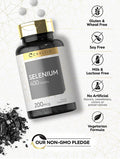 Selenium 200mcg | 400 Tablets | Vegetarian, Non-GMO & Gluten Free Supplement | by Carlyle
