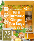 FreshDrinkUS, Premium 75 Mulberry Leaf Tea Bags, 100% Natural & Pure from Mulberry Leaves. Loose Leaf Herbal Tea. Made with Natural Material Tea Bags. No Sugar, No Caffeine, No Gluten, Vegan.