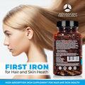 Advanced Trichology Derma-Iron Supplement For Women And Men - Iron Blood Builder Pills For Hair And Skin With Collagen And Natural Vitamin C, Low Iron And Ferritin, Thinning Hair, Hair Loss Support