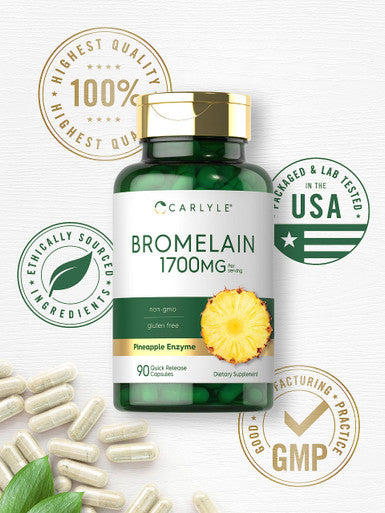 Carlyle Bromelain 1700 Mg | 90 Capsules | Pineapple Enzyme Supplement | Non-Gmo And Gluten Free