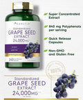 Carlyle Grape Seed Extract 24000 mg Equivalent 240 Capsules | Maximum Strength Standardized Extract | Non-GMO Gluten