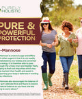 Purely Holistic D Mannose 1300Mg, 3-In-1 Formula D-Mannose Capsules With Cranberry & Hibiscus, 240 Fast Acting Vegan Capsules, Natural Urinary Tract & Bladder Health Support, High Strength, For Men & Women