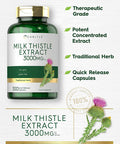 Milk Thistle Capsules | 3000mg | 300 Count | Non-GMO, Gluten Free Extract | by Carlyle