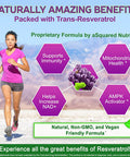 Asquared Nutrition Natural Resveratrol With Red Wine Extract - 180 Capsules - Trans Resveratrol Antioxidant Supplement Pills For Pure Heart Health - Extra Strength Trans-Resveratrol