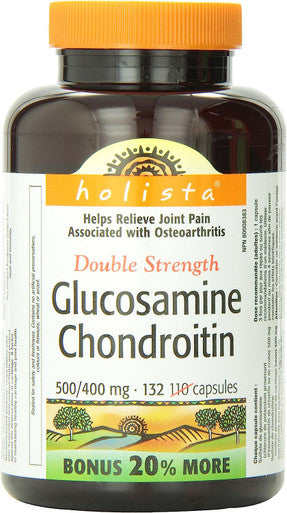Holista Glucosamine Chondroitin, Double Strength, 500/400 Mg, Bonus 20-Percent More, 132-Count