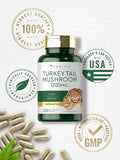 Carlyle Turkey Tail Mushroom Capsules | 1200mg | 200 Count | Non-GMO & Gluten Extract