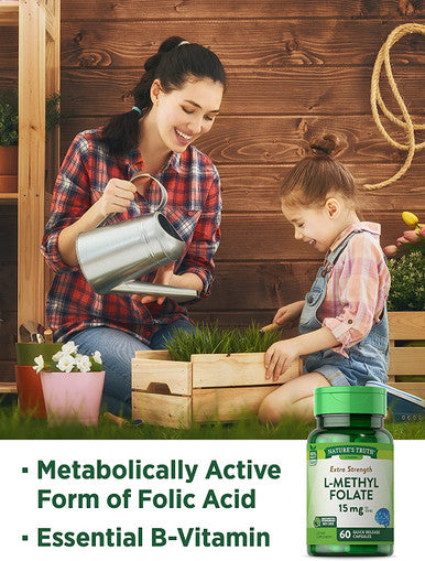 L Methylfolate 15mg | 60 Capsules | Non-GMO & Gluten Supplement | Extra Strength | by Natures Truth