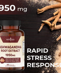 Ashwagandha 1950mg (2 Pack) - Ashwagandha Root Powder with BioPerine. Mood Support Supplement - 180 Veggie Capsules - New Age
