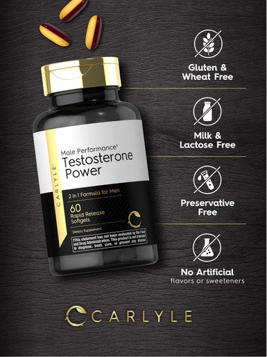 Carlyle 60 Softgels Extreme Male Formula Therapeutic Grade Non-GMO & Gluten Supplement