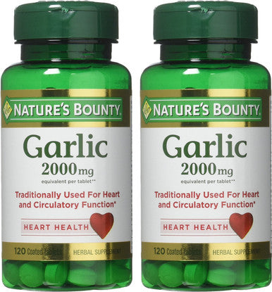 Natures Bounty Garlic 2000Mg 120 Coated Tablets Pack Of 2