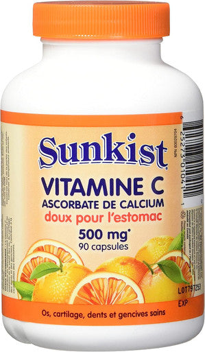 Sunkist Non-Acidic Calcium Ascorbate Vitamin C Capsule, 500mg