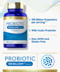 Carlyle Probiotics 100 Billion CFU | 90 Capsules | with Prebiotics for Women & Men | Vegetarian, Non-GMO & Gluten Free Supplement