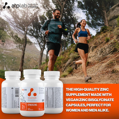 Atp Lab Synerzinc 90 Caps - Vegan Zinc Supplement For Men And Women - Zinc Mineral Supplements - Healthy Skin - Zinc Vitamins For Adults