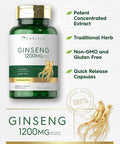 Carlyle Ginseng | 120 Capsules | 1200mg | Non-GMO and Gluten Supplement