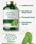 Nopal Cactus 1950 Mg | 180 Capsules | Prickly Pear | Non-Gmo, Gluten Free | By Carlyle