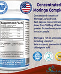 YUMMYVITE Moringa Capsules - Concentrated Complex Of Moringa Leaf & Moringa Seed From 5000Mg Of Moringa Powder, Super Antioxidant, 60 Capsules