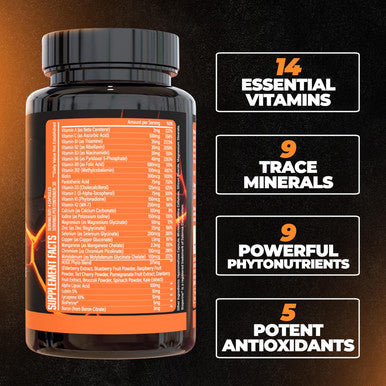 Huge Multi, Multivitamin For Men, High-Performance All-In-One Formula For Athletes, Vitamin & Mineral Replenishment, Supports Immune System & Healthy Hormone Levels (120 Capsules)