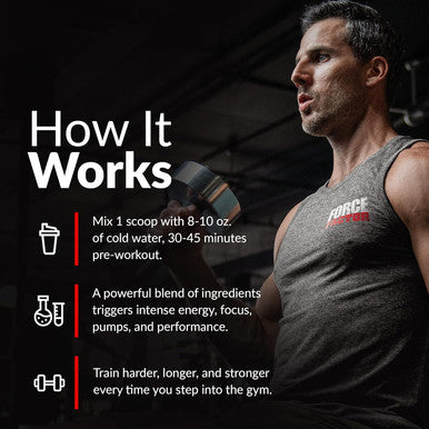 Force Factor Test X180 Pre-Workout Powder & Energy Supplement Boost Focus & Endurance Build Muscle & Strength Nitric Oxide Supplement with Ashwagandaha & L-Citrulline Fruit Punch 30 Servings