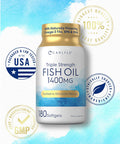 Carlyle Triple Strength Fish Oil | 1400Mg | 180 Softgels | Omega 3 Supplement | Non-Gmo, Gluten Free