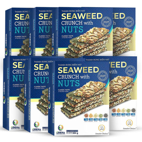 Seaweed Crunch with Nuts Classic TasteÃ¢â‚¬â€œ Amazin Choices Vegan Snack Bars with Cashews, Almonds & Pumpkin Seeds Ã¢â‚¬â€œ Premium Asian Chips Ã¢â‚¬â€œ Seaweed Sheets Ã¢â‚¬â€œ Sandwich Seaweed Ã¢â‚¬â€œ Variety Pack