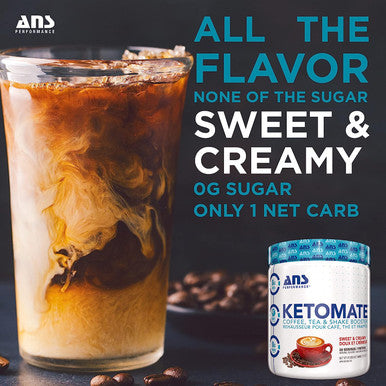 ANS Performance Ketomate Coffee Creamer With MCT Oil Powder, Delicious, Sugar Free Creamer For Coffee, Tea & Shakes, Perfect Keto Energy Powder, Milk Substitute, 20 Servings, 15oz, Sweet and Creamy