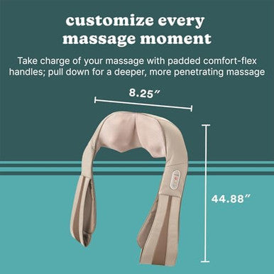 Homedics Neck Massager, Heated Shiatsu Neck, Shoulder And Back Massager With 3 Speeds, Changes Of Direction, And Convenient Straps - Portable Relief For Neck, Shoulders, Back, & Legs