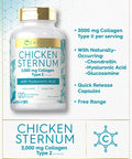 Carlyle Chicken Sternum Cartilage Collagen | Type Ii 3000Mg | 120 Capsules | With Hyaluronic Acid | Non-Gmo, Gluten Free