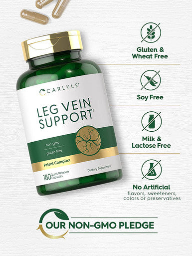 Carlyle Leg Vein Supplement | 180 Capsules | Supports Healthy Vein Function | Non-Gmo, Gluten Free