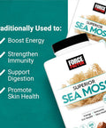 Force Factor Superior Sea Moss, Premium Irish Sea Moss To Support Energy, Immunity, Gut Health, & Skin Health, Non-Gmo, Gluten , Salted Caramel Flavor, 60 Soft Chews