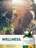 Carlyle Sunflower Lecithin Softgel Capsules 2400Mg 200 Count Rich In Phosphatidyl Choline Non-Gmo, Soy Free, Gluten Supplement