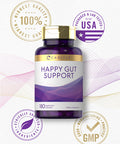 Happy Gut Support | 180 Capsules | Vegetarian, Non-Gmo, Gluten Free | By Carlyle