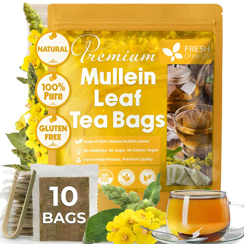 FreshDrinkUS, Premium 75 Mulberry Leaf Tea Bags, 100% Natural & Pure from Mulberry Leaves. Loose Leaf Herbal Tea. Made with Natural Material Tea Bags. No Sugar, No Caffeine, No Gluten, Vegan.
